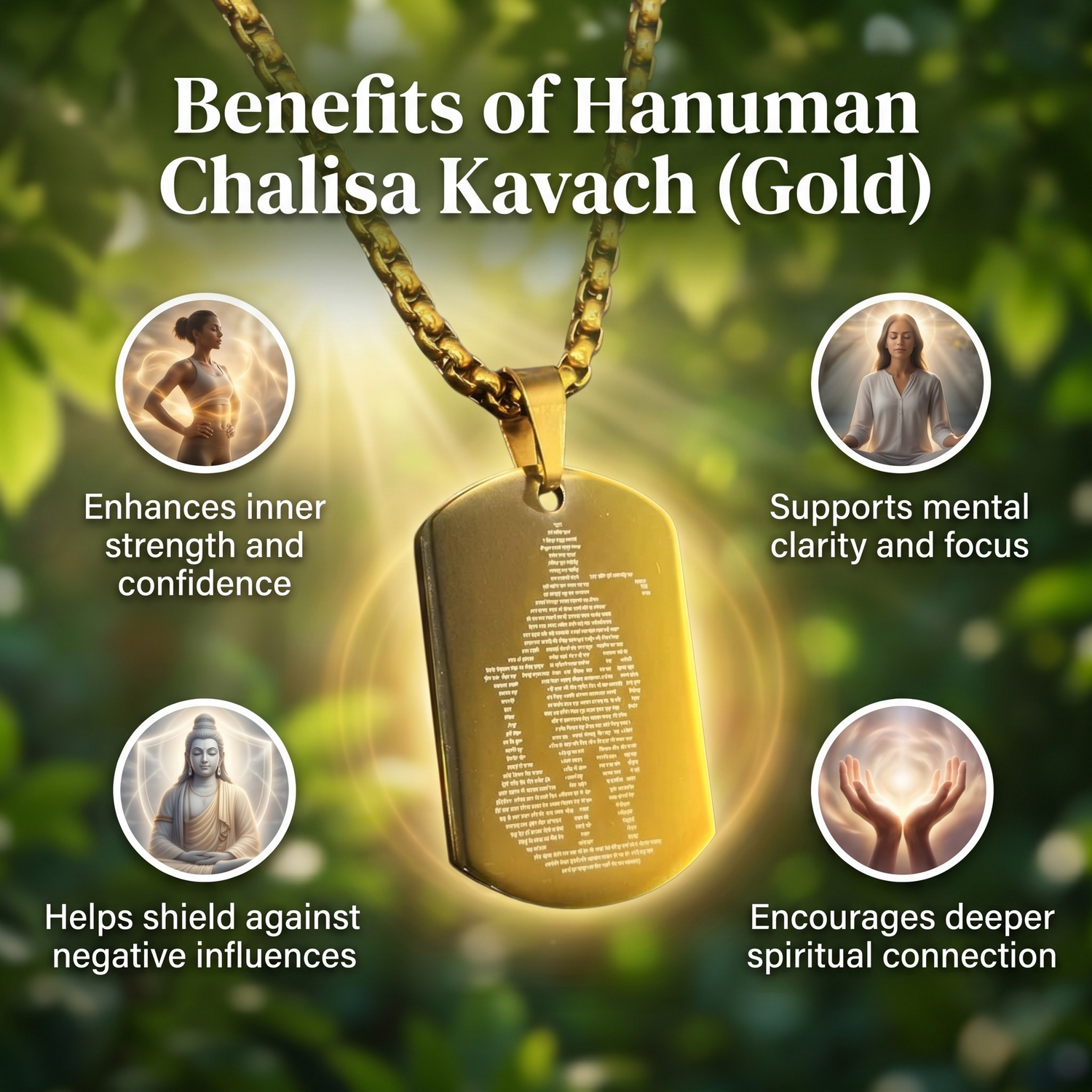 Shree Hanuman Chalisa Pendant Gold