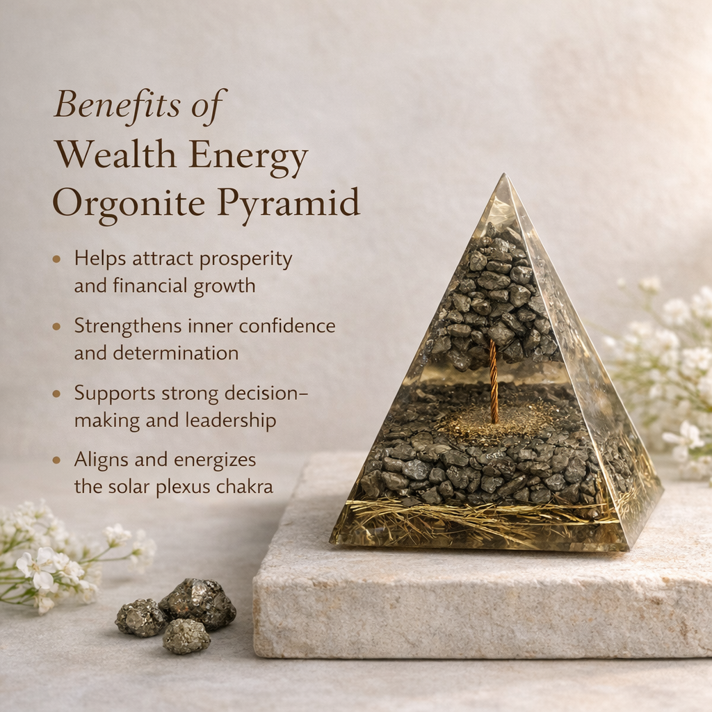 Pyrite Money Magnet Orgonite Pyramid