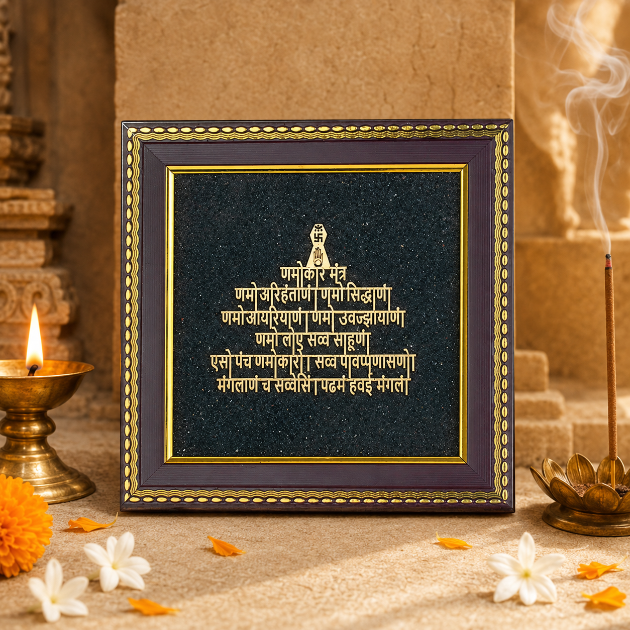 Namokar Mantra Tourmaline Frame