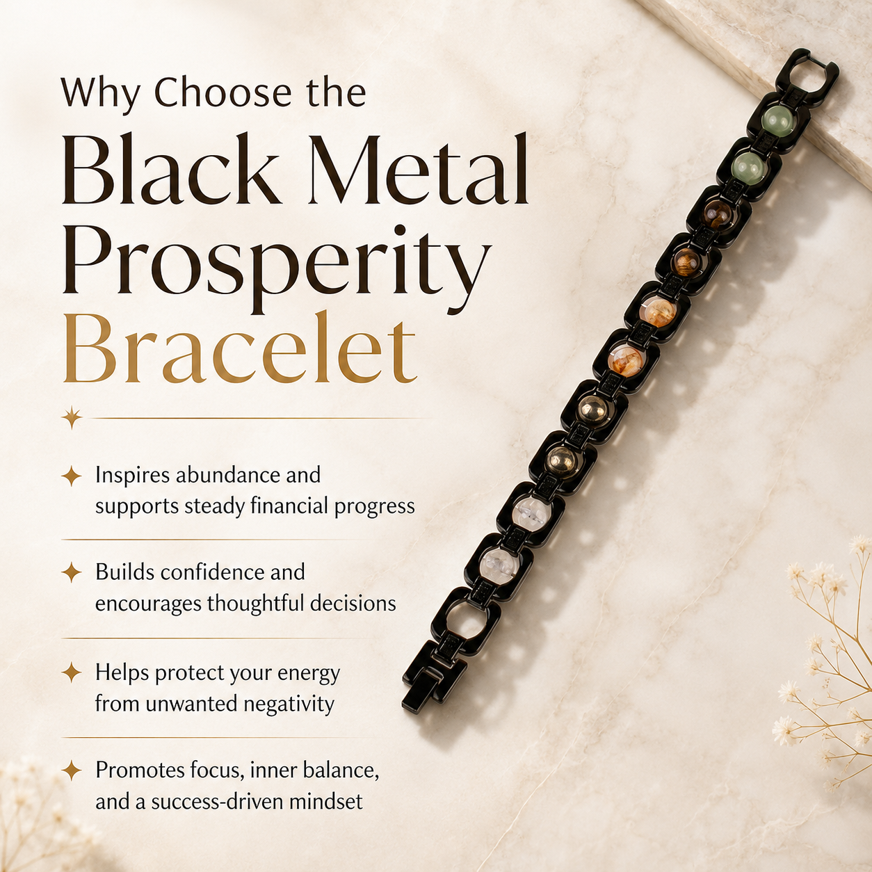 Black Metal Dhan Yog Bracelet