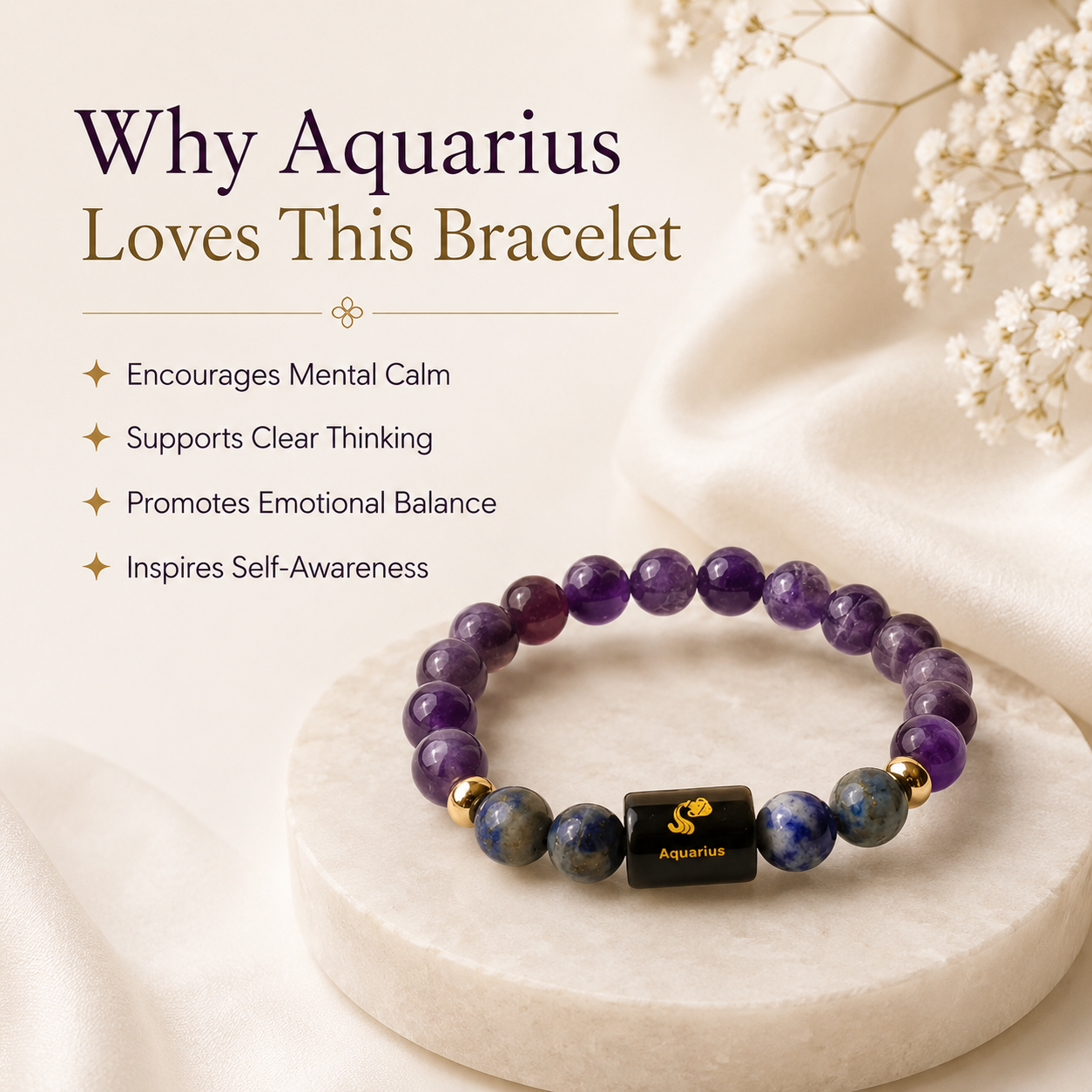 Aquarius Birthstone Bracelet