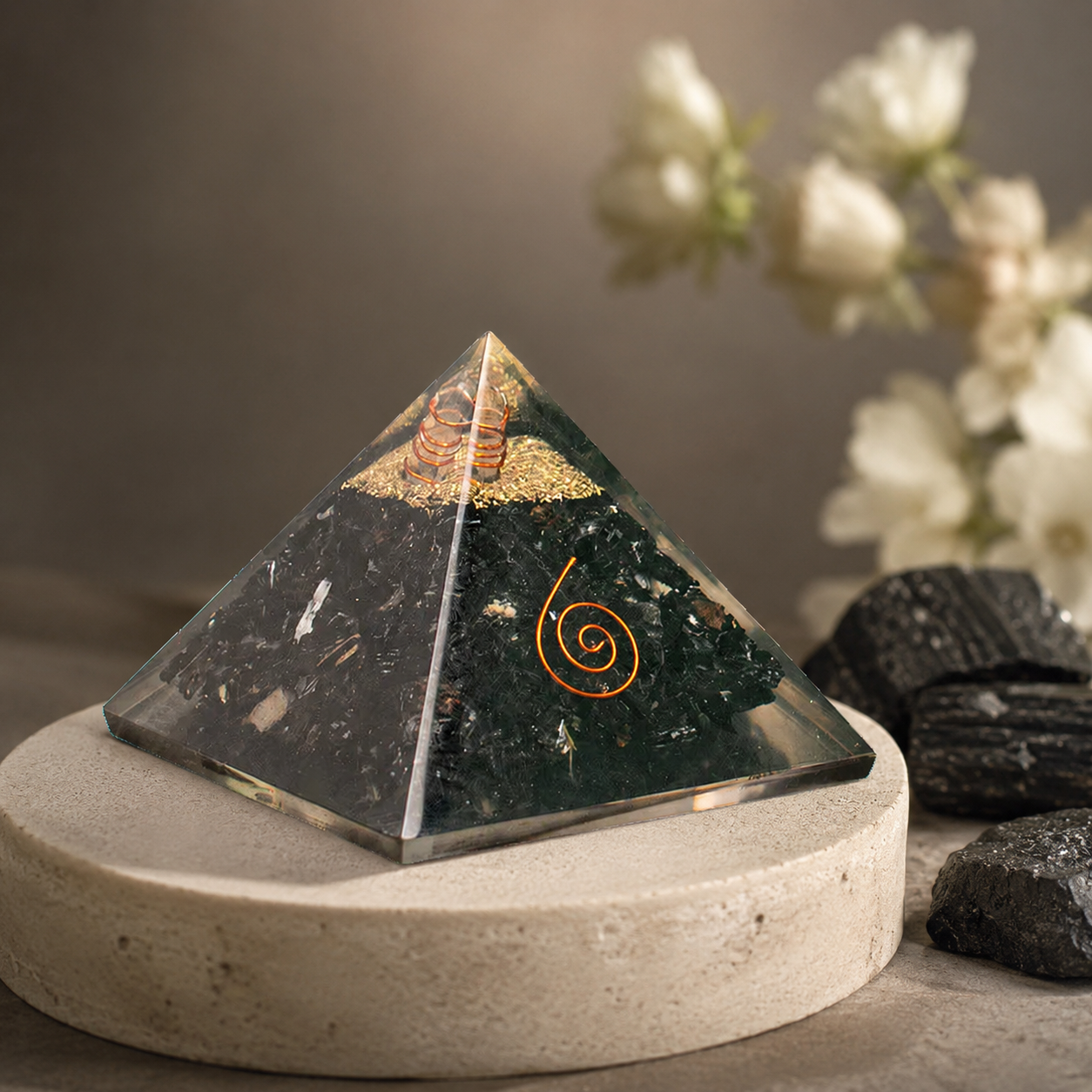 Protective Black Obsidian Crystal Pyramid