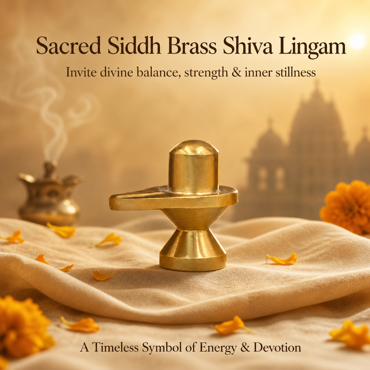 Kashi Siddh Brass Shiva Lingam