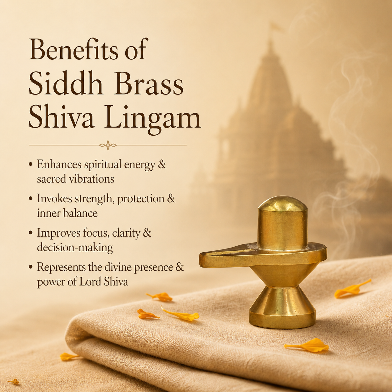 Kashi Siddh Brass Shiva Lingam