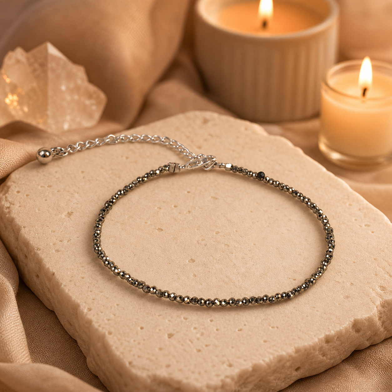 Raw Pyrite Anklet