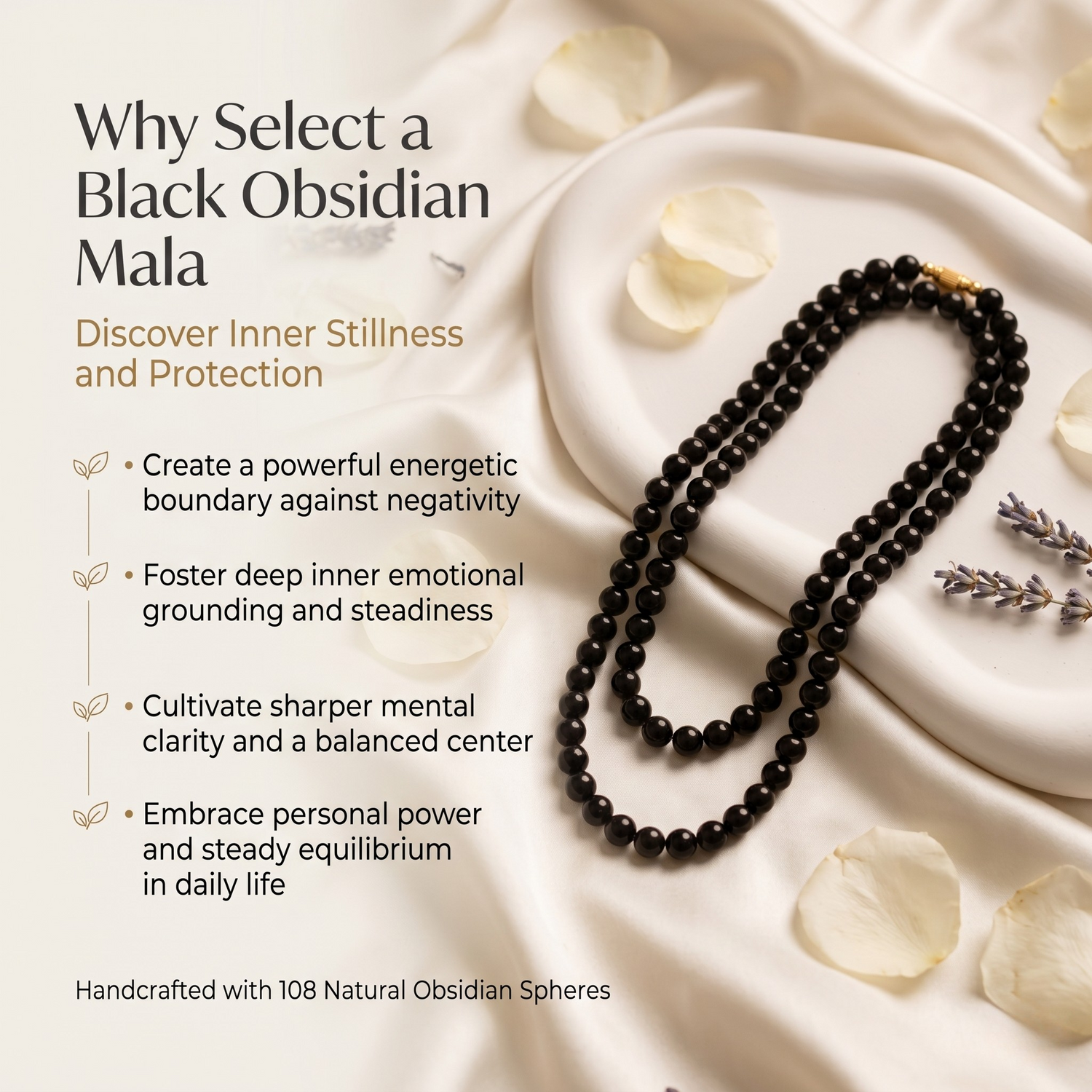 Black Obsidian Mala