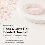 Rose Quartz Flat Bracelet benefits for love self love emotional comfort and harmony