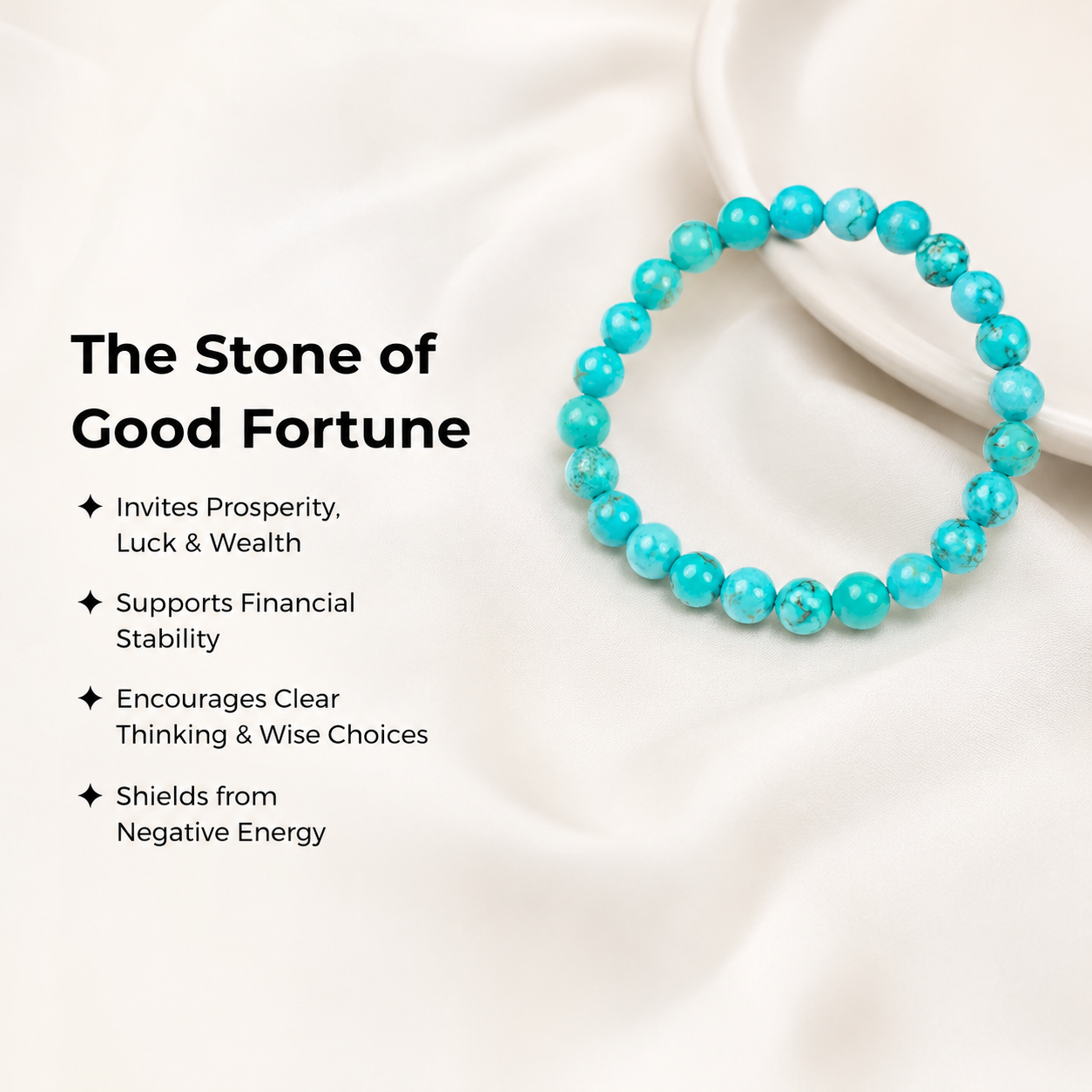 Rudvya Turquoise Bracelet good fortune benefits for prosperity luck wealth and clear thinking